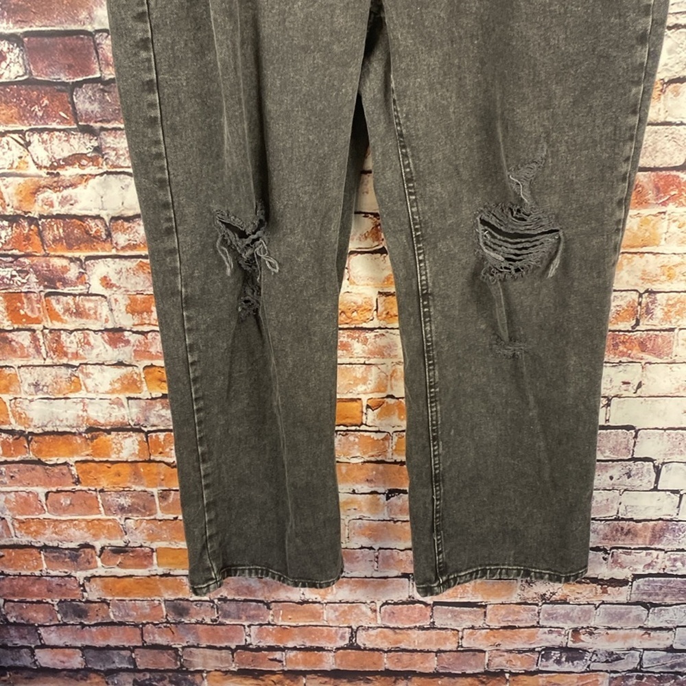 Blue Notes Black Distressed Ripped Wide Leg High Rise Jeans Sz 14 - Picture 4 of 14